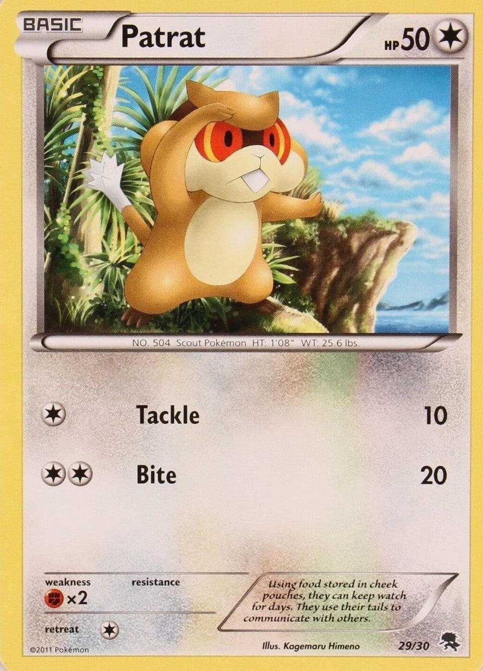 29, Black & White: Trainer Kit - Zoroark, Colorless, Fighting[×2], Normal, Promo Patrat (29/30) [Black & White: Trainer Kit - Zoroark] - Trading Card World