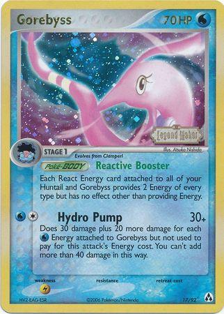 17, EX: Legend Maker, Lightning[×2], Rare, Reverse Holofoil, Water Gorebyss (17/92) (Stamped) [EX: Legend Maker] - Trading Card World