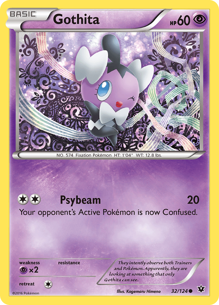 32, Common, Normal, Psychic, Psychic[×2], Reverse Holofoil, XY: Fates Collide Gothita (32/124) [XY: Fates Collide] - Trading Card World