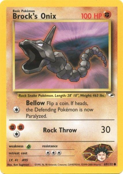 69, Common, Fighting, Grass[×2], Gym Heroes Unlimited, Normal Brock's Onix (69/132) [Gym Heroes Unlimited] - Trading Card World