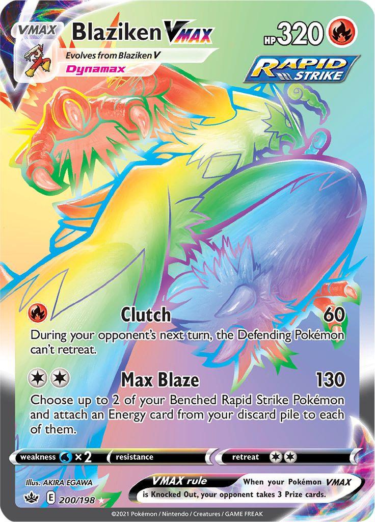 200, Fire, Holofoil, Secret Rare, Sword & Shield: Chilling Reign, Water [x2] Blaziken VMAX (200/198) [Sword & Shield: Chilling Reign] - Trading Card World