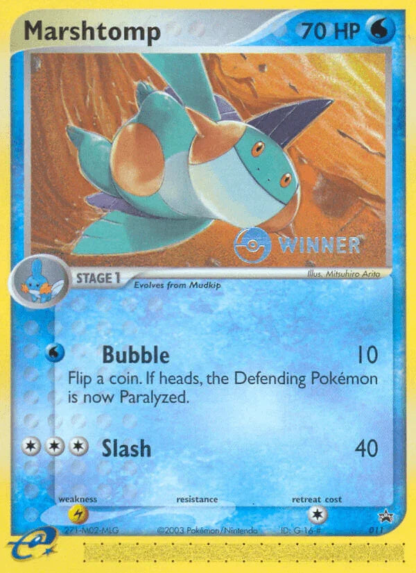 011, Black Star Promo, Holofoil, Lightning[×2], Nintendo: Black Star Promos, Normal, Water Marshtomp (011) [Nintendo: Black Star Promos] - Trading Card World
