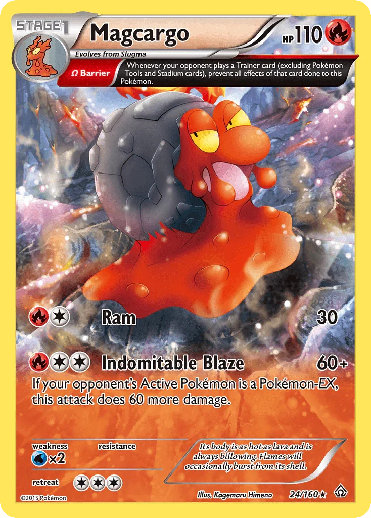 24, Fire, Normal, Rare, Reverse Holofoil, Water[×2], XY: Primal Clash Magcargo (24/160) [XY: Primal Clash] - Trading Card World