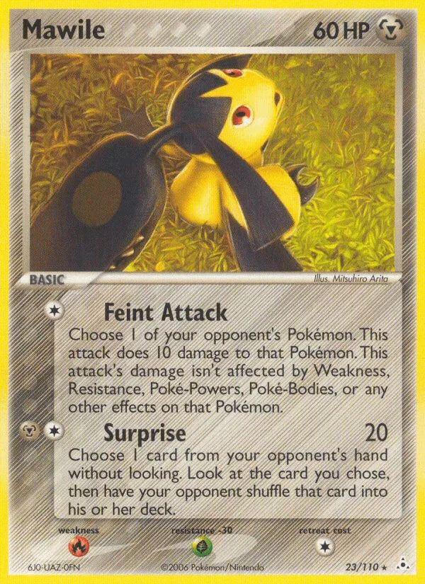 23, EX: Holon Phantoms, Fire[×2], Grass[-30], Metal, Normal, Rare Mawile (23/110) [EX: Holon Phantoms] - Trading Card World