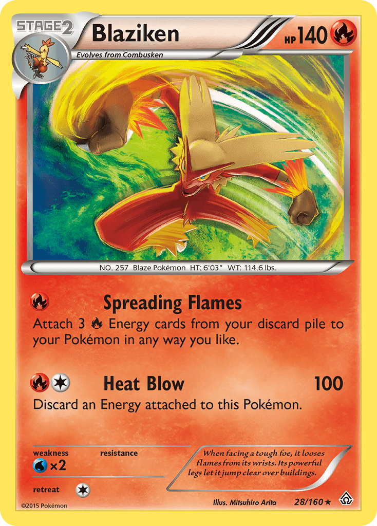 28, Fire, Holo Rare, Holofoil, Reverse Holofoil, Water[×2], XY: Primal Clash Blaziken (28/160) [XY: Primal Clash] - Trading Card World