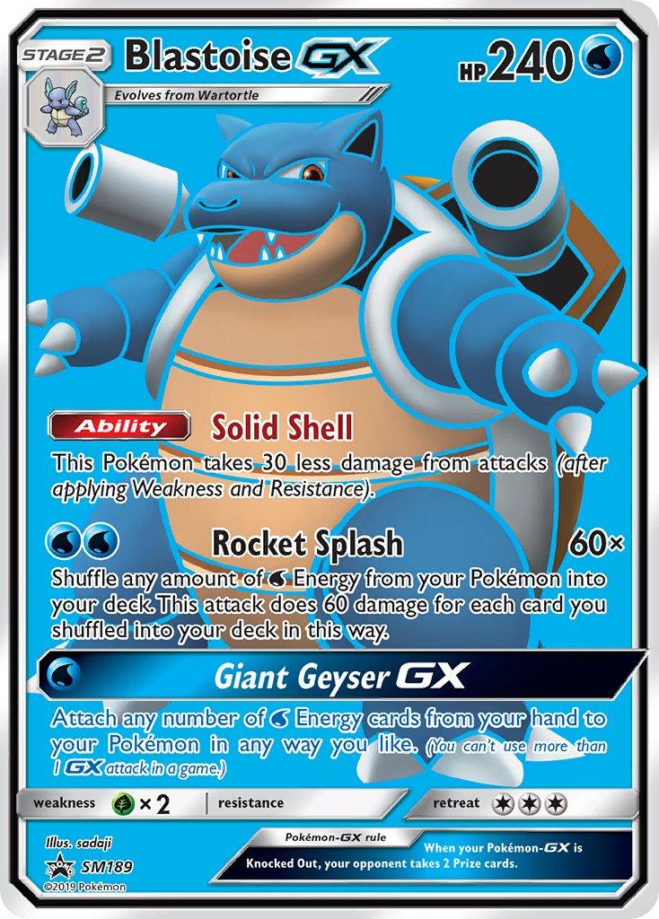 Black Star Promo, Grass[×2], Holofoil, SM189, Sun & Moon: Black Star Promos, Water Blastoise GX (SM189) [Sun & Moon: Black Star Promos] - Trading Card World