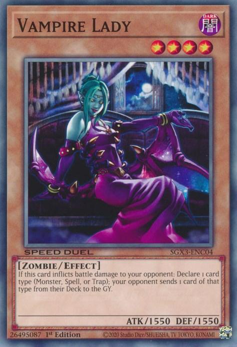 1st Edition, Common, Dark, Effect Monster, Speed Duel GX: Duelists of Shadows, Zombie Vampire Lady [SGX3-ENC04] Common - Trading Card World
