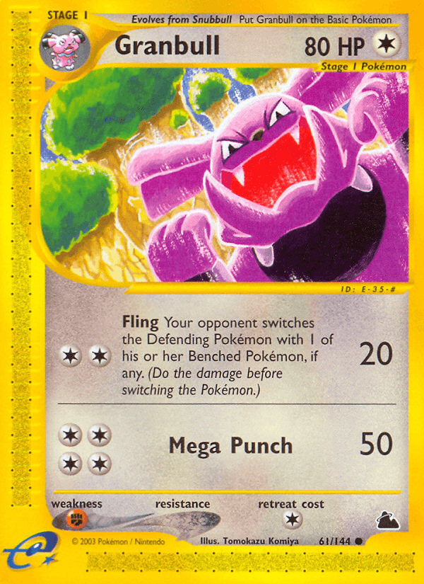 61, Colorless, Common, Fighting[×2], Normal, Reverse Holofoil, Skyridge Granbull (61/144) [Skyridge] - Trading Card World