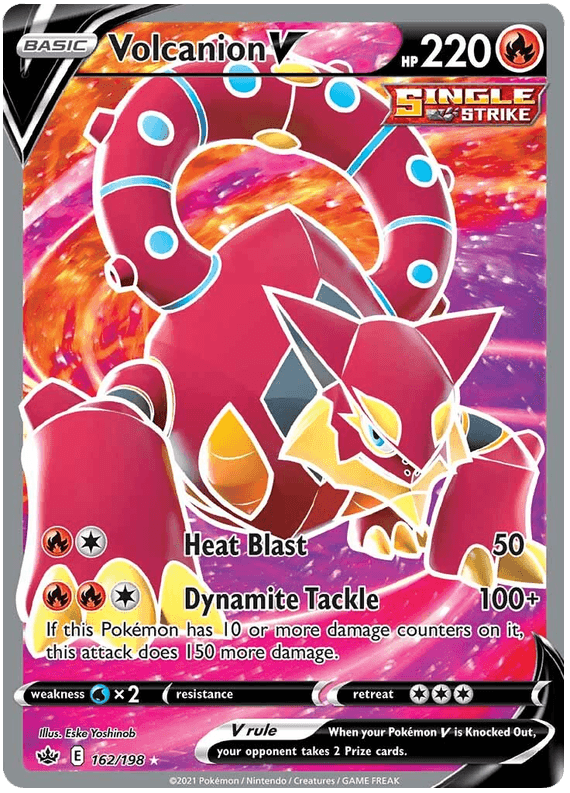 162, Fire, Holofoil, Sword & Shield: Chilling Reign, Ultra Rare, Water [x2] Volcanion V (162/198) [Sword & Shield: Chilling Reign] - Trading Card World