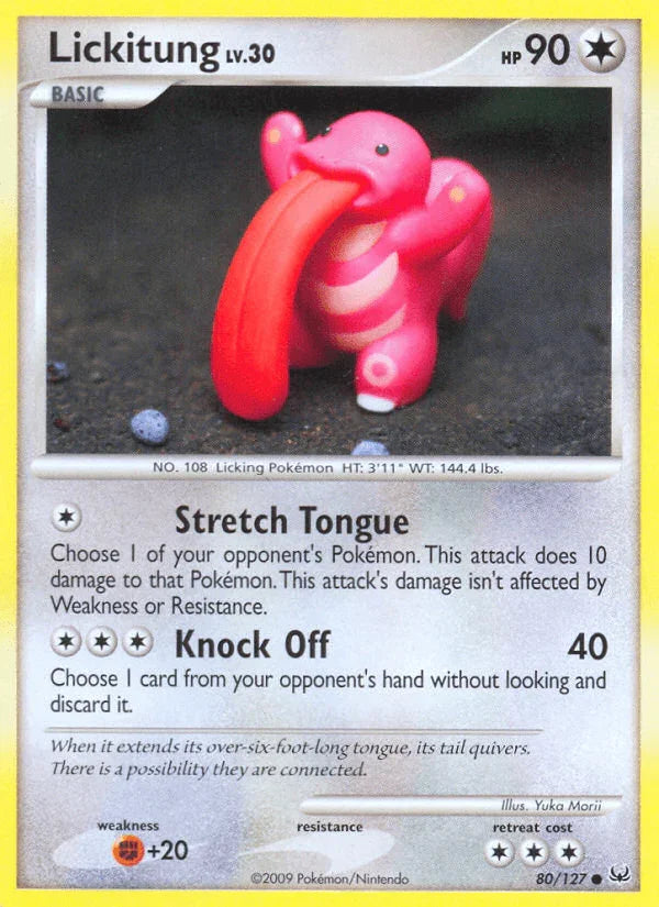 80, Colorless, Common, Fighting[+20], Normal, Platinum: Base Set, Reverse Holofoil Lickitung (80/127) [Platinum: Base Set] - Trading Card World
