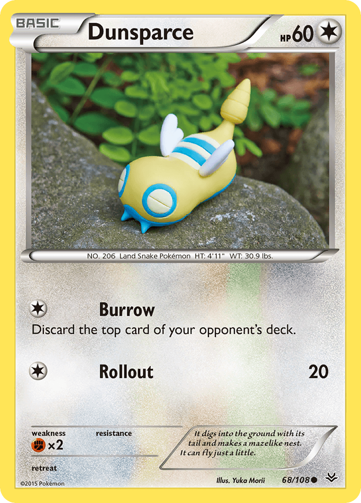 68, Colorless, Common, Fighting[×2], Normal, Reverse Holofoil, XY: Roaring Skies Dunsparce (68/108) [XY: Roaring Skies] - Trading Card World