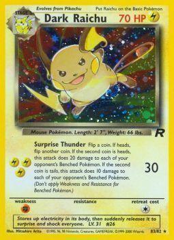 83, Fighting[×2], Holofoil, Lightning, Secret Rare, Team Rocket Unlimited Dark Raichu (83/82) [Team Rocket Unlimited] - Trading Card World