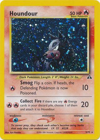 Fire, Holo Rare, Holofoil, Neo Discovery Unlimited, Water[×2] Houndour (5/75) [Neo Discovery Unlimited] - Trading Card World