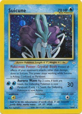 14, Holo Rare, Holofoil, Lightning[×2], Neo Revelation Unlimited, Water Suicune (14/64) [Neo Revelation Unlimited] - Trading Card World