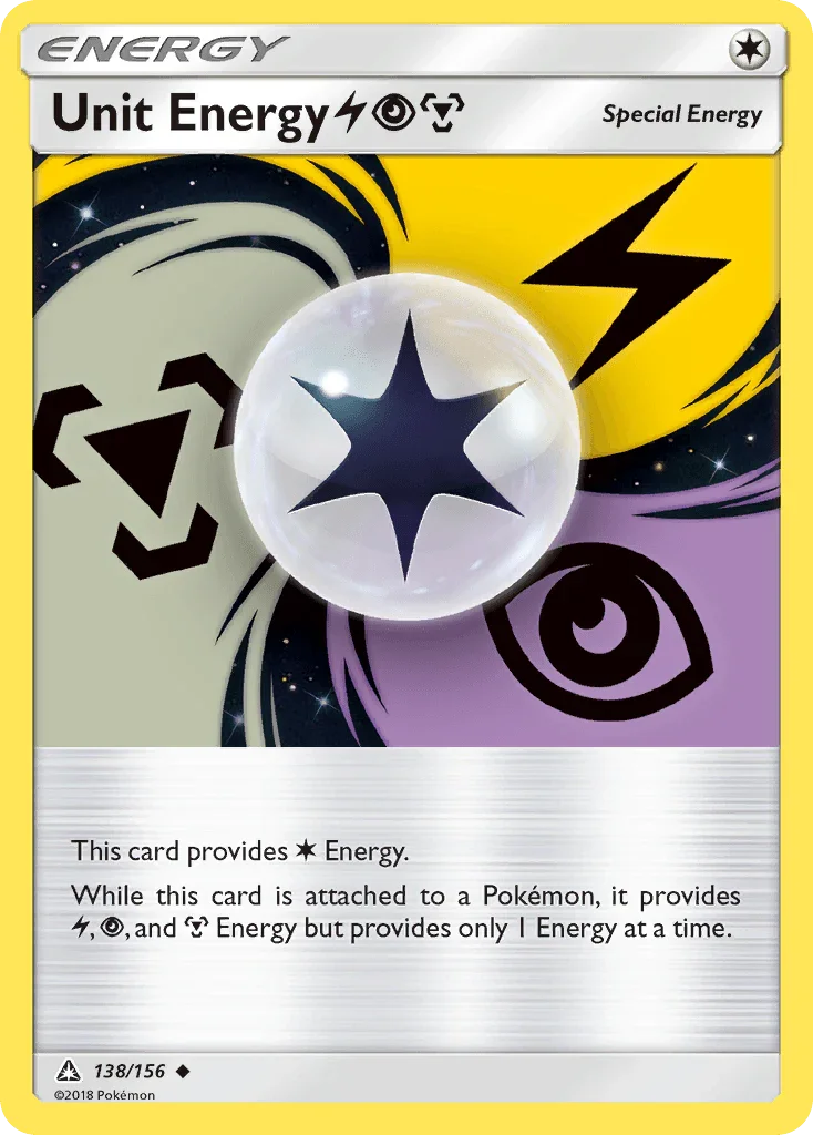 138, Colorless, Normal, Reverse Holofoil, Sun & Moon: Ultra Prism, Uncommon Unit Energy (138/156) (Lightning, Psychic, Metal) [Sun & Moon: Ultra Prism] - Trading Card World