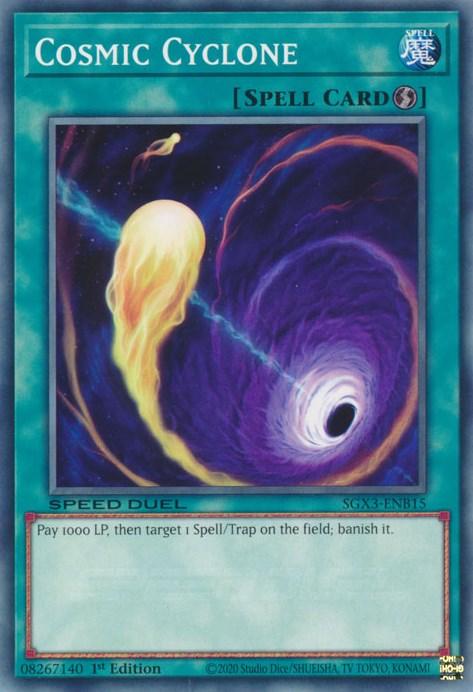 1st Edition, Common, Quick-Play Spell, Speed Duel GX: Duelists of Shadows, Spell Cosmic Cyclone [SGX3-ENB15] Common - Trading Card World