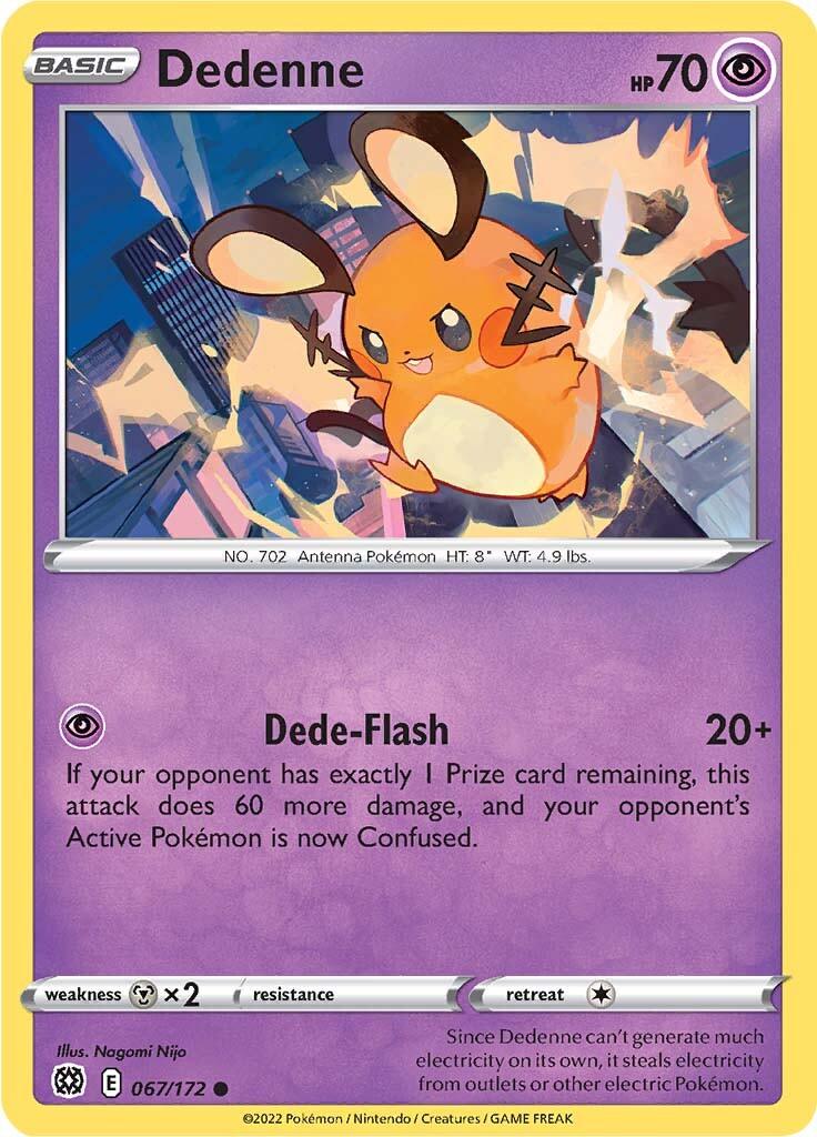 067, Common, Metal [x2], Normal, Psychic, Reverse Holofoil, Sword & Shield: Brilliant Stars Dedenne (067/172) [Sword & Shield: Brilliant Stars] - Trading Card World