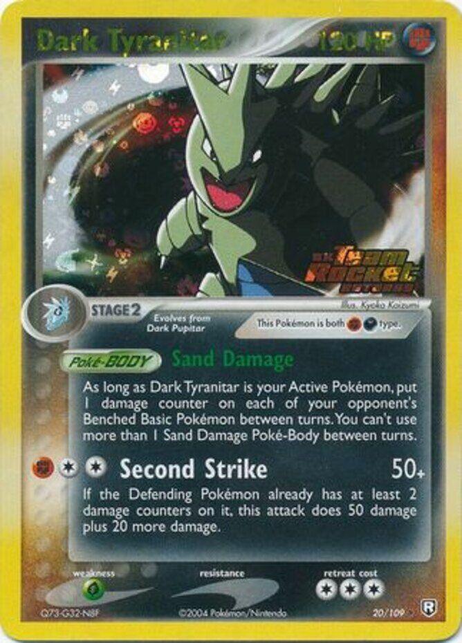 20, Darkness, EX: Team Rocket Returns, Fighting, Grass[×2], Rare, Reverse Holofoil Dark Tyranitar (20/109) (Stamped) [EX: Team Rocket Returns] - Trading Card World