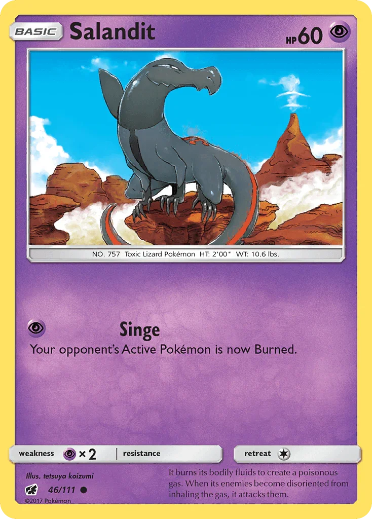 46, Common, Normal, Psychic, Psychic[×2], Reverse Holofoil, Sun & Moon: Crimson Invasion Salandit (46/111) [Sun & Moon: Crimson Invasion] - Trading Card World