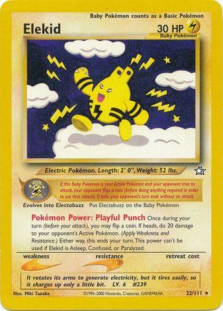 22, Lightning, Neo Genesis Unlimited, Normal, Rare Elekid (22/111) [Neo Genesis Unlimited] - Trading Card World