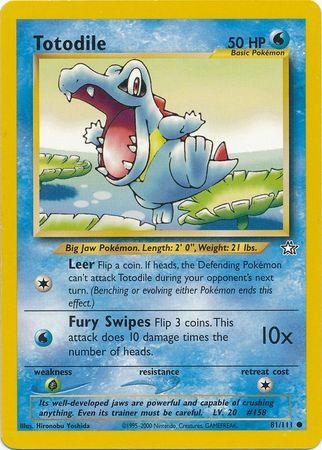 81, Common, Grass[×2], Neo Genesis Unlimited, Normal, Water Totodile (81/111) [Neo Genesis Unlimited] - Trading Card World