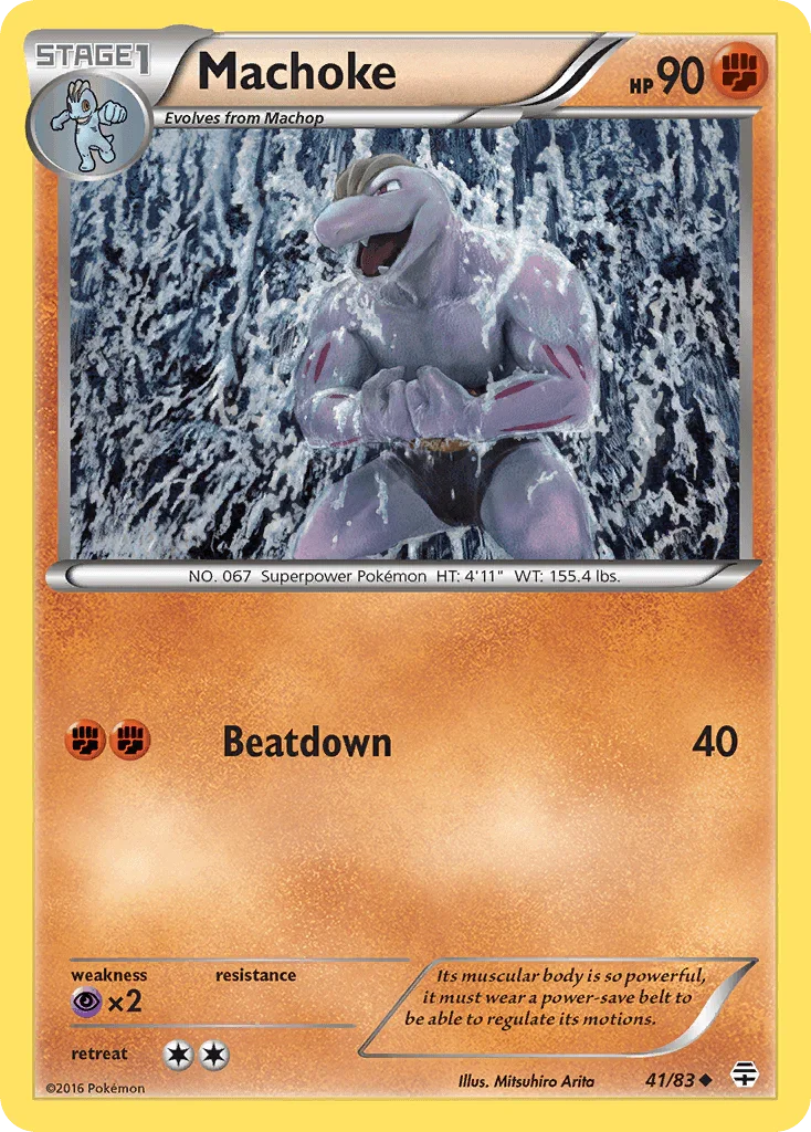 41, Fighting, Normal, Psychic[×2], Reverse Holofoil, Uncommon, XY: Generations Machoke (41/83) [XY: Generations] - Trading Card World