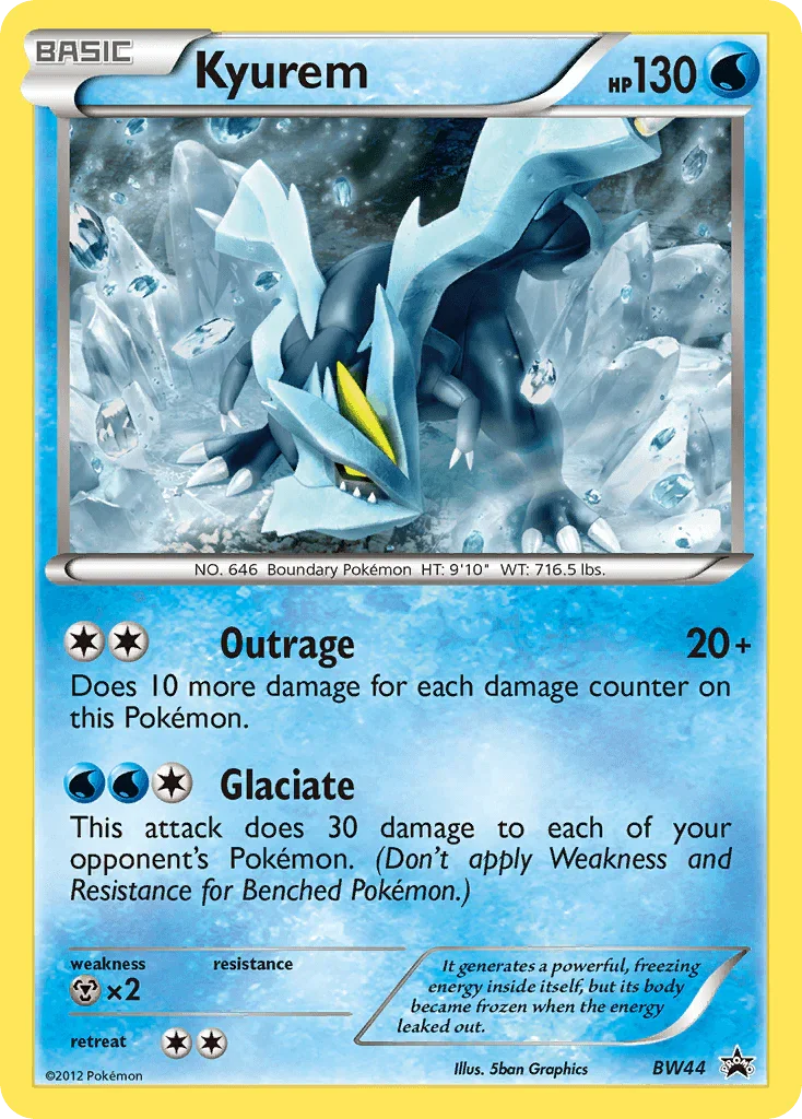 Black & White: Black Star Promos, Black Star Promo, BW44, Holofoil, Metal[×2], Water Kyurem (BW44) [Black & White: Black Star Promos] - Trading Card World