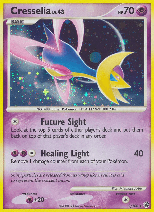 Diamond & Pearl: Majestic Dawn, Holo Rare, Holofoil, Psychic, Psychic[+20], Reverse Holofoil Cresselia (2/100) [Diamond & Pearl: Majestic Dawn] - Trading Card World