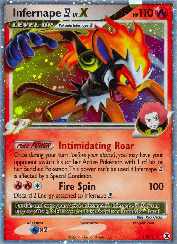 108, Fire, Holo Rare, Holofoil, Platinum: Rising Rivals, Water[×2] Infernape LV.X (108/111) [Platinum: Rising Rivals] - Trading Card World