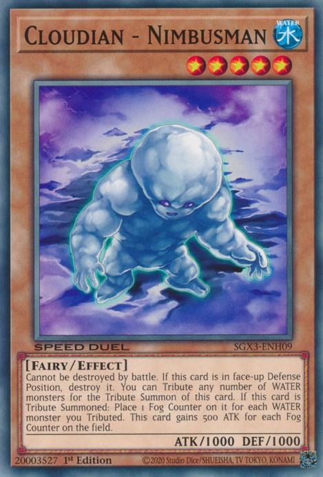 1st Edition, Common, Effect Monster, Fairy, Speed Duel GX: Duelists of Shadows, Water Cloudian - Nimbusman [SGX3-ENH09] Common - Trading Card World