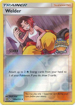 189a, Promo, Reverse Holofoil, Sun & Moon: Unbroken Bonds, Supporter Welder (189a/214) (Regional Championship Promo Staff) [Sun & Moon: Unbroken Bonds] - Trading Card World