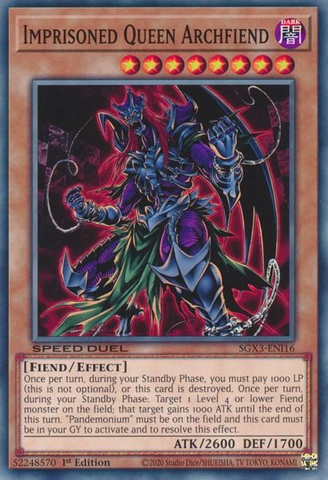 1st Edition, Common, Dark, Effect Monster, Fiend, Speed Duel GX: Duelists of Shadows Imprisoned Queen Archfiend [SGX3-ENI16] Common - Trading Card World
