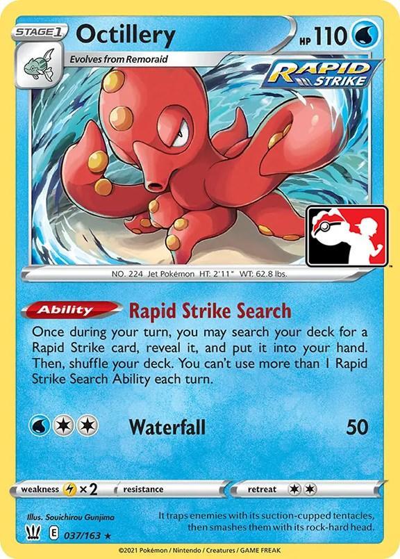 037, Holofoil, Lightning [x2], Normal, Prize Pack Series One, Rare, Water Octillery (037/163) [Prize Pack Series One] - Trading Card World
