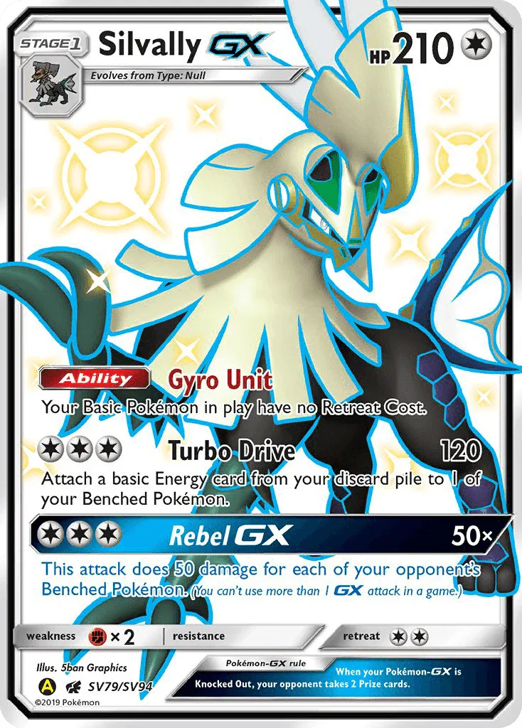 Colorless, Fighting[×2], Holofoil, Sun & Moon: Hidden Fates - Shiny Vault, SV79, Ultra Rare Silvally GX (SV79/SV94) [Sun & Moon: Hidden Fates - Shiny Vault] - Trading Card World
