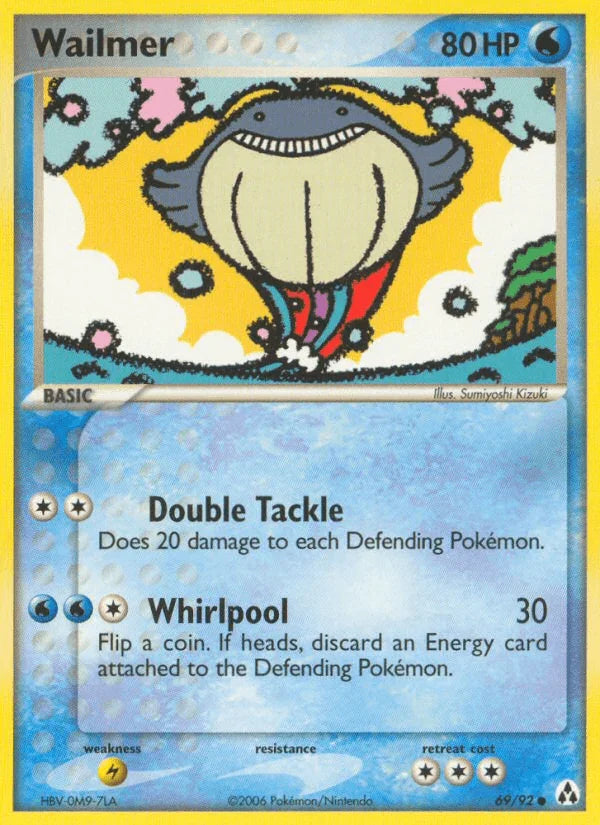 69, Common, EX: Legend Maker, Lightning[×2], Normal, Water Wailmer (69/92) [EX: Legend Maker] - Trading Card World