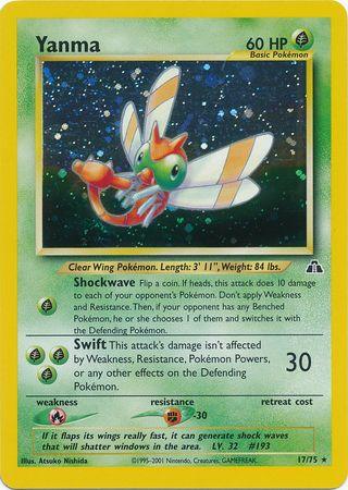 17, Fighting[-30], Fire[×2], Grass, Holo Rare, Holofoil, Neo Discovery Unlimited Yanma (17/75) [Neo Discovery Unlimited] - Trading Card World