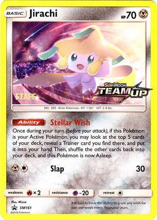 Colorless, Fire[×2], Holofoil, Promo, Psychic[-20], SM161, Sun & Moon: Black Star Promos Jirachi (SM161) (Staff) [Sun & Moon: Black Star Promos] - Trading Card World