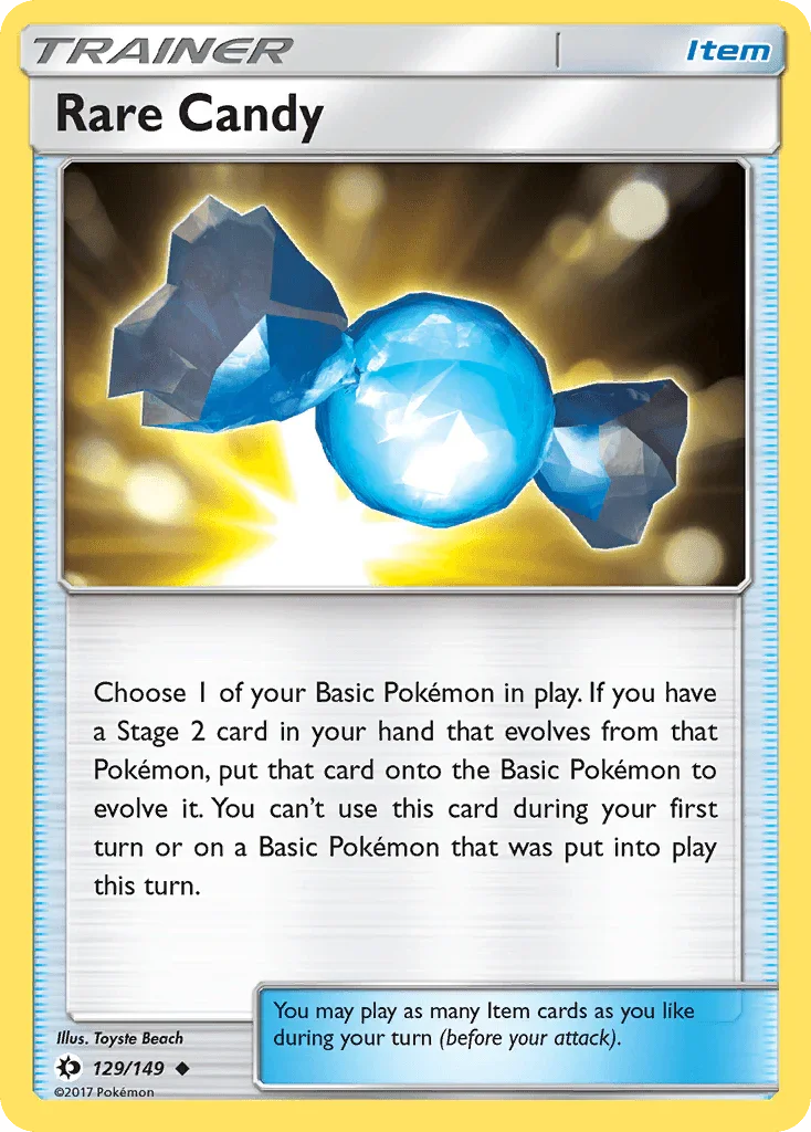 129, Item, Normal, Reverse Holofoil, Sun & Moon: Base Set, Uncommon Rare Candy (129/149) [Sun & Moon: Base Set] - Trading Card World
