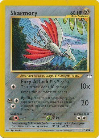 23, Fire[×2], Grass[-30], Metal, Neo Revelation Unlimited, Normal, Rare Skarmory (23/64) [Neo Revelation Unlimited] - Trading Card World