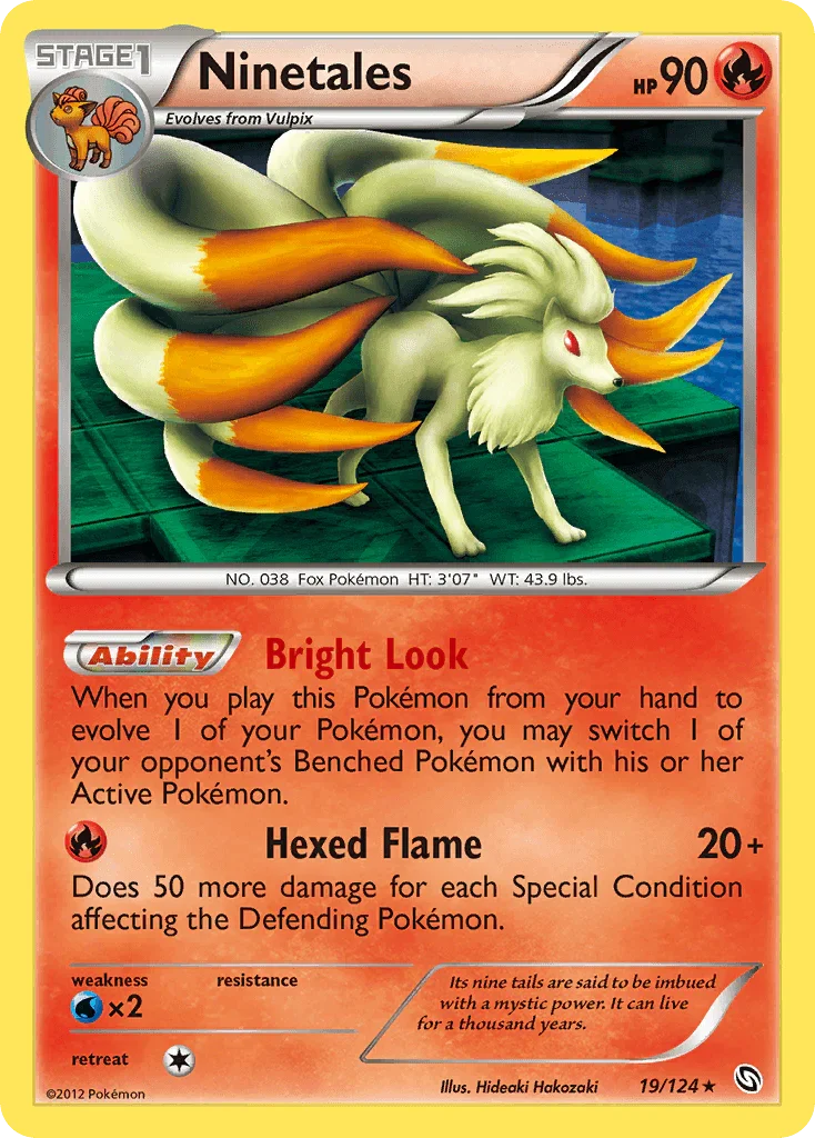 19, Black & White: Dragons Exalted, Fire, Holo Rare, Holofoil, Reverse Holofoil, Water[×2] Ninetales (19/124) [Black & White: Dragons Exalted] - Trading Card World