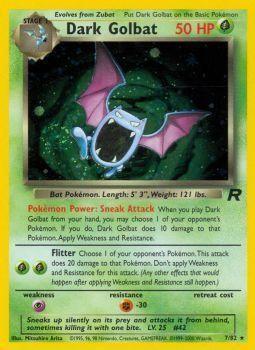 Fighting[-30], Grass, Holo Rare, Holofoil, Psychic[×2], Team Rocket Unlimited Dark Golbat (7/82) [Team Rocket Unlimited] - Trading Card World