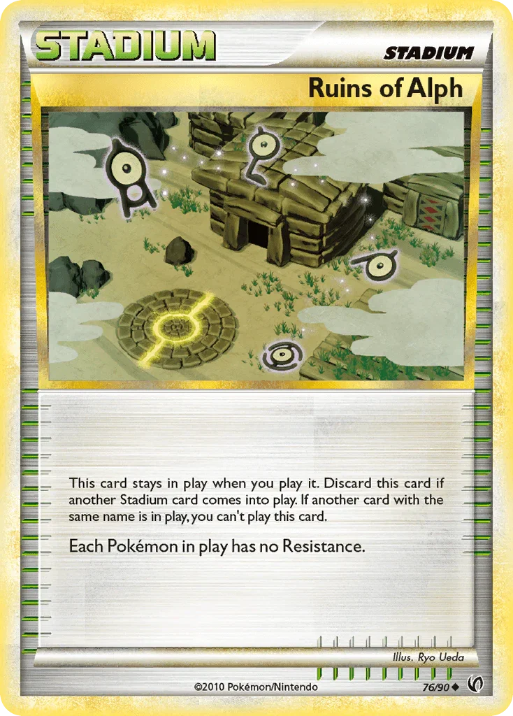 76, HeartGold & SoulSilver: Undaunted, Normal, Reverse Holofoil, Stadium, Uncommon Ruins of Alph (76/90) [HeartGold & SoulSilver: Undaunted] - Trading Card World