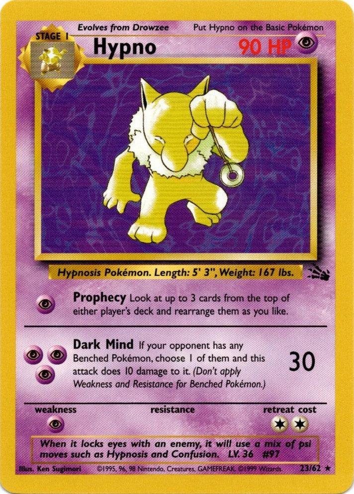 23, Fossil Unlimited, Normal, Psychic, Psychic[×2], Rare Hypno (23/62) [Fossil Unlimited] - Trading Card World