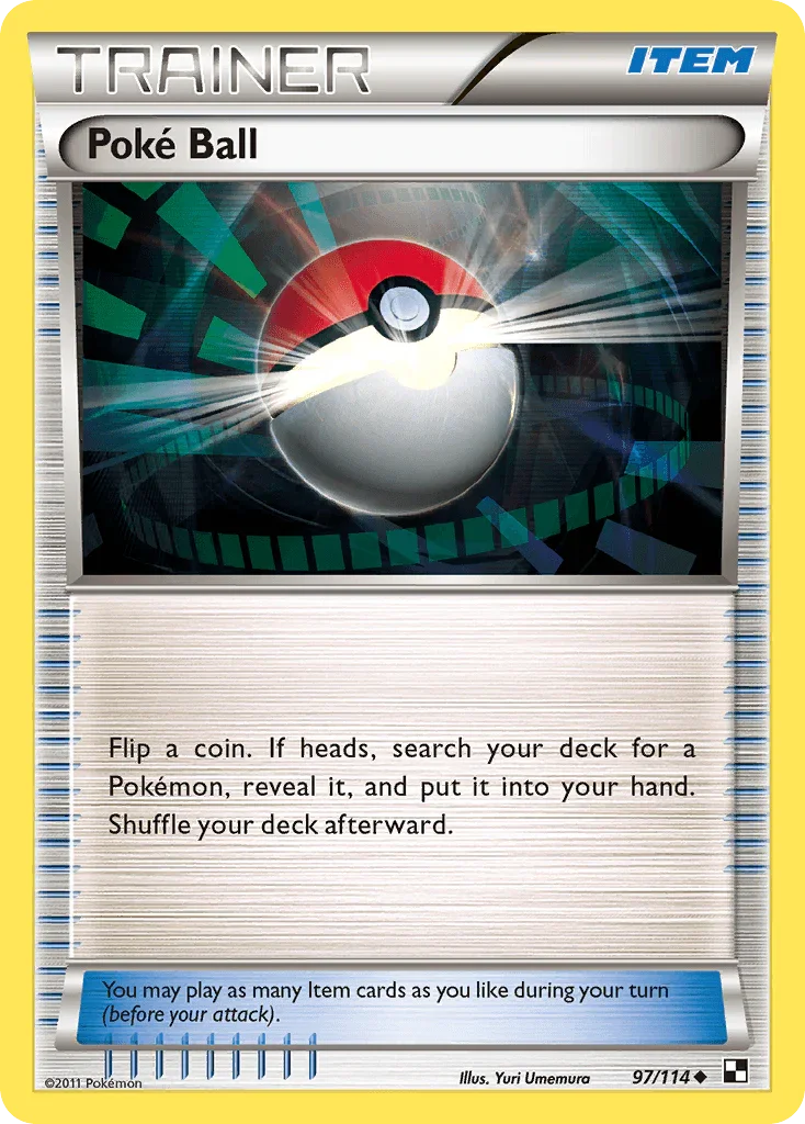 97, Black & White: Base Set, Item, Normal, Reverse Holofoil, Uncommon Poke Ball (97/114) [Black & White: Base Set] - Trading Card World