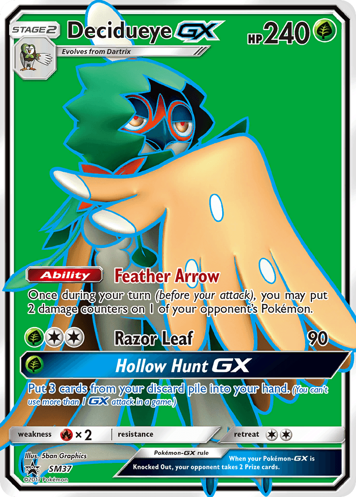 Black Star Promo, Fire[×2], Grass, Holofoil, SM37, Sun & Moon: Black Star Promos Decidueye GX (SM37) [Sun & Moon: Black Star Promos] - Trading Card World