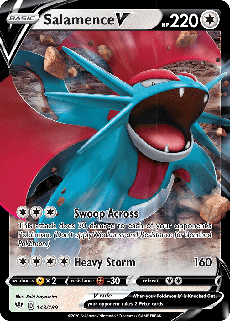 143, Sword & Shield: Darkness Ablaze Salamence V (143/189) [Sword & Shield: Darkness Ablaze] - Trading Card World