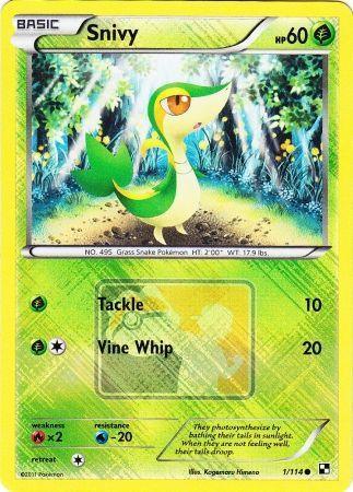 Black & White: Base Set, Fire[×2], Grass, Promo, Reverse Holofoil, Water[-20] Snivy (1/114) (League Promo) [Black & White: Base Set] - Trading Card World