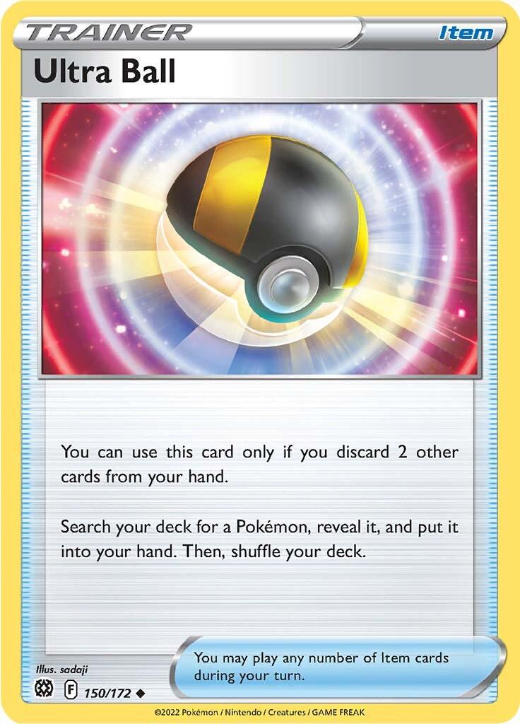 150, Item, Normal, Reverse Holofoil, Sword & Shield: Brilliant Stars, Uncommon Ultra Ball (150/172) [Sword & Shield: Brilliant Stars] - Trading Card World