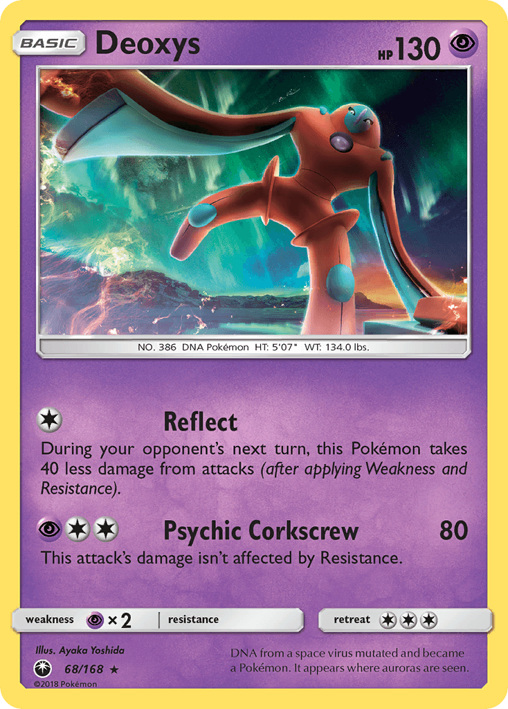 68, Normal, Psychic, Psychic[×2], Rare, Reverse Holofoil, Sun & Moon: Celestial Storm Deoxys (68/168) [Sun & Moon: Celestial Storm] - Trading Card World