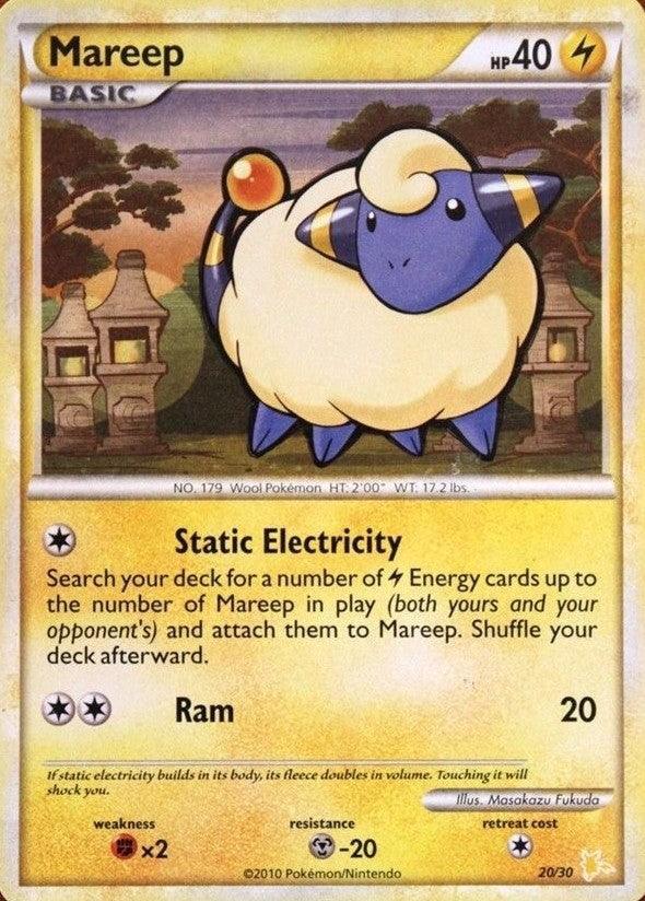 20, Fighting[×2], HeartGold & SoulSilver: Trainer Kit - Raichu, Lightning, Metal[-20], Normal, Promo Mareep (20/30) [HeartGold & SoulSilver: Trainer Kit - Raichu] - Trading Card World
